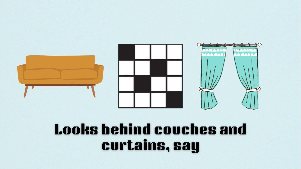 Looks behind couches and curtains say nyt crossword answer revealed: Solve it in minutes now.