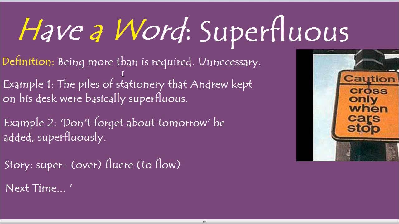 How to use superfluous in a sentence(Simple examples to help you understand better)