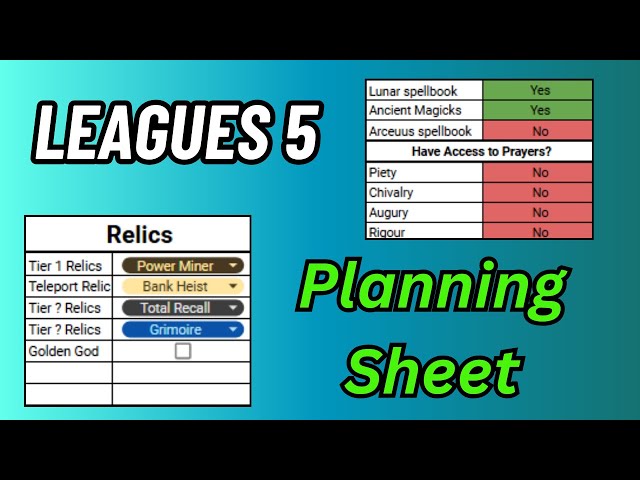 Leagues 5 Planning Sheet: Simple Tips to Organize Your Games!