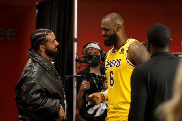Lebron James with Drake: From Courtside to the Recording Studio.