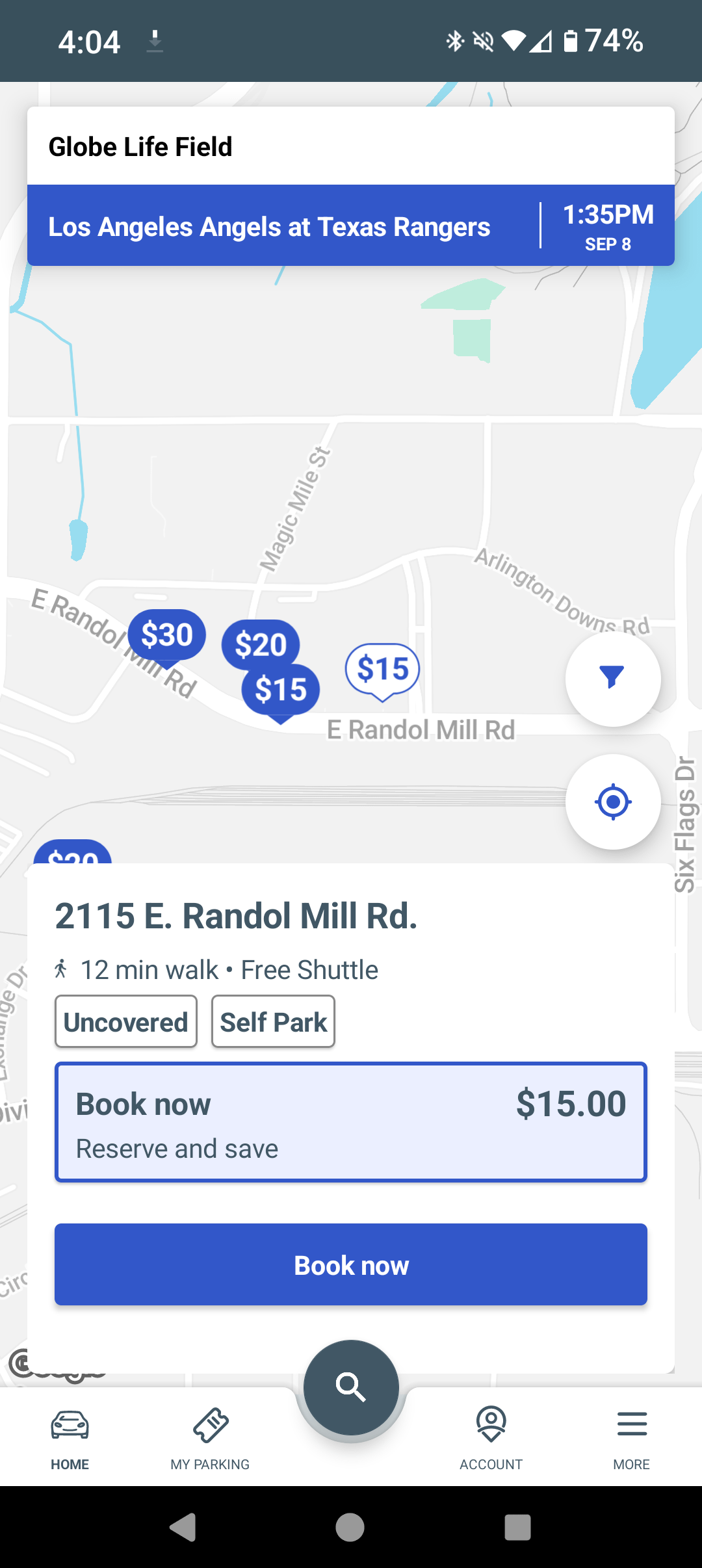 Rangers Game Parking:Avoid Stress! (Reserve in Advance)