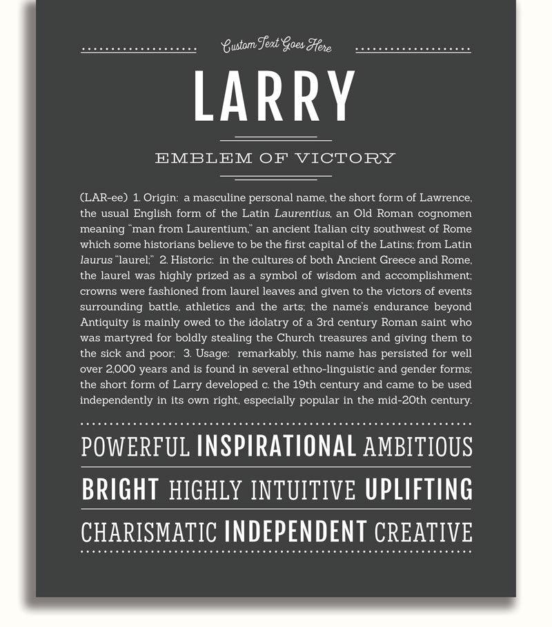 Larry Meaning: A straightforward explanation of the name and all its meanings.