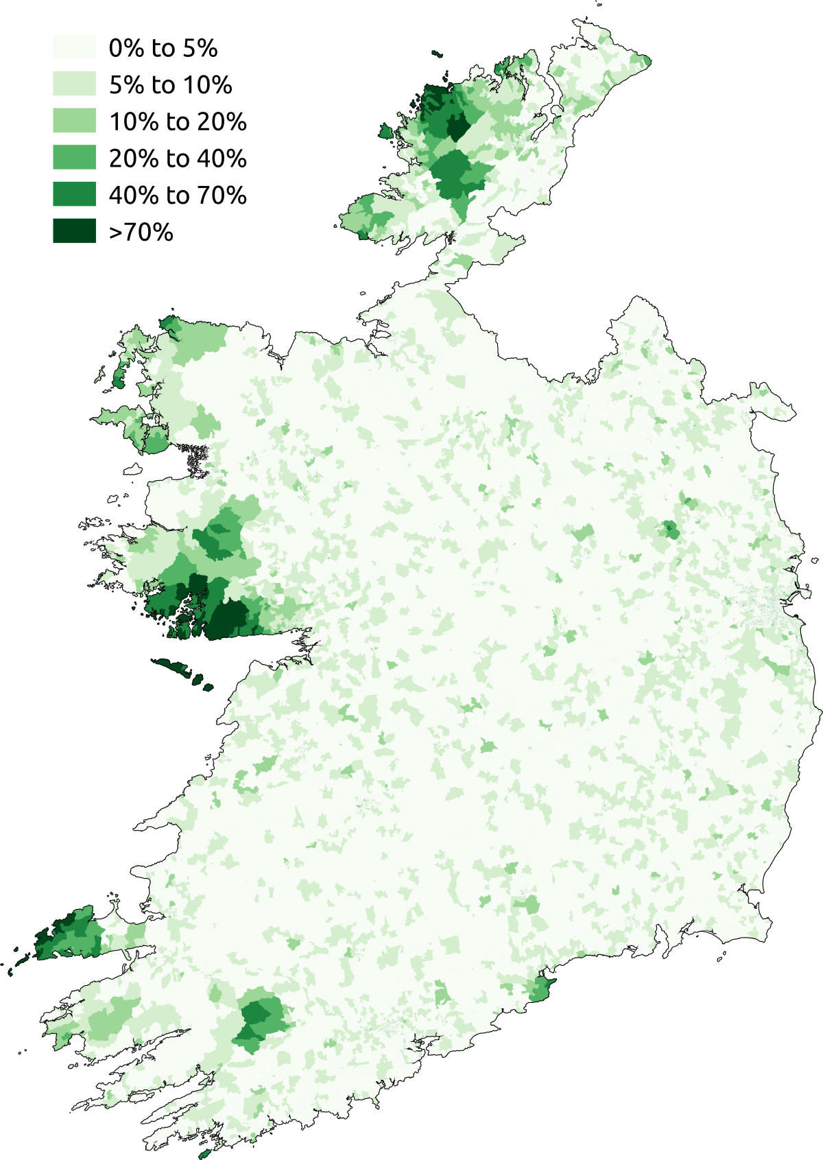 How common is Irish for Ireland now? Find out where people still speak the language.